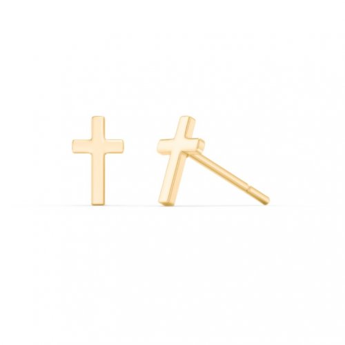 Emilie Cross Studs // 10k Italian Solid Gold