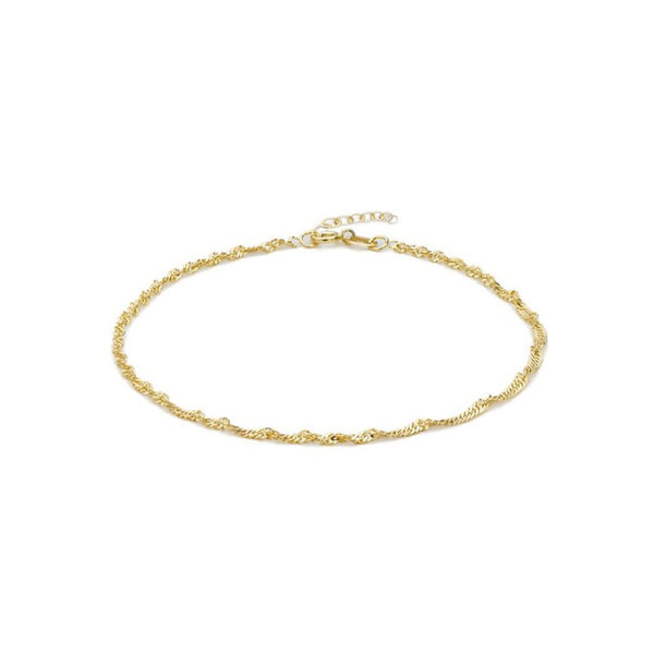 Gold bracelet on a white background