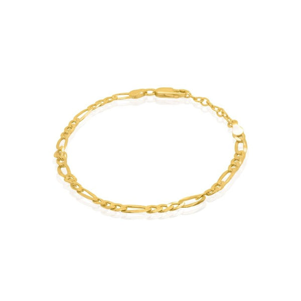Gold chain bracelet on a white background