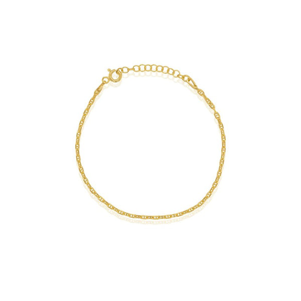 Gold bracelet on a white background