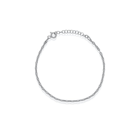 Silver bracelet on a white background