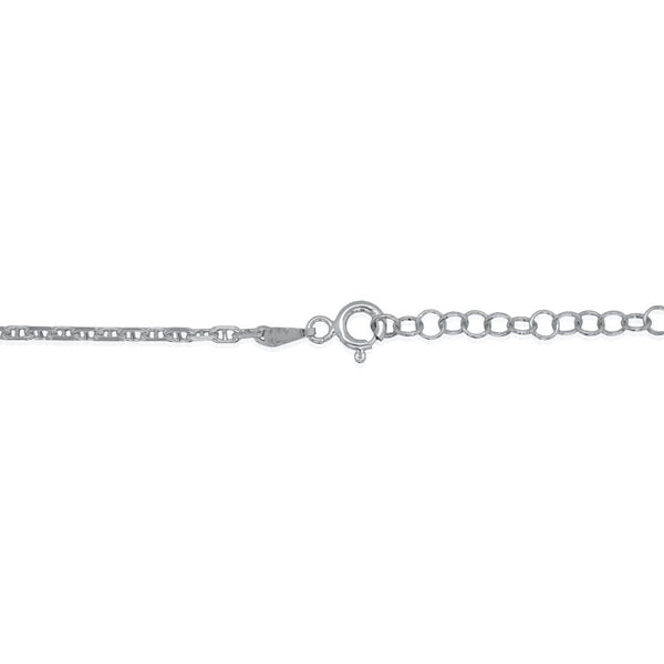 Silver chain bracelet on a white background