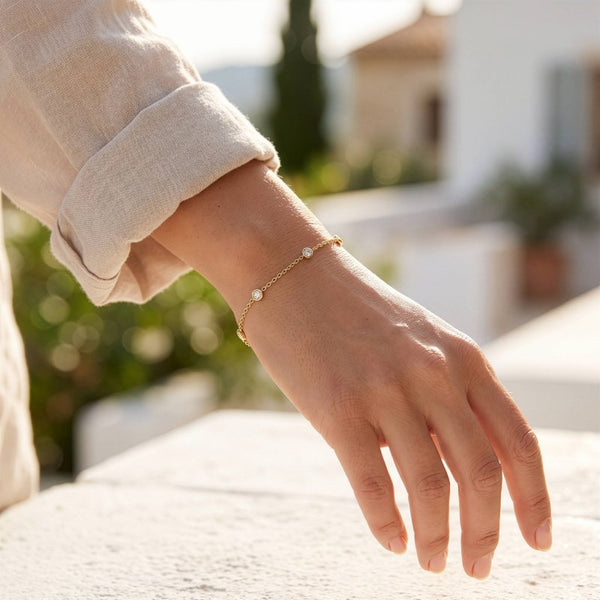 Dani By The Yard Bracelet // 14kt Gold Vermeil + Lab Diamond TCW 0.23ct