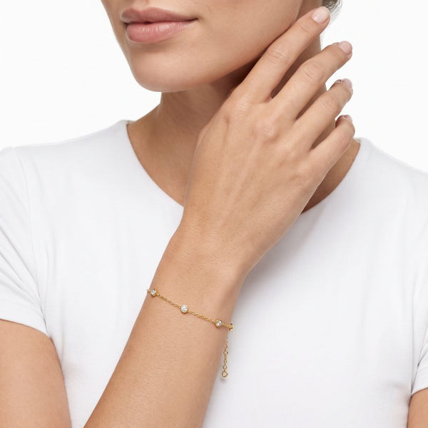 Dani By The Yard Bracelet // 14kt Gold Vermeil + Lab Diamond TCW 0.23ct