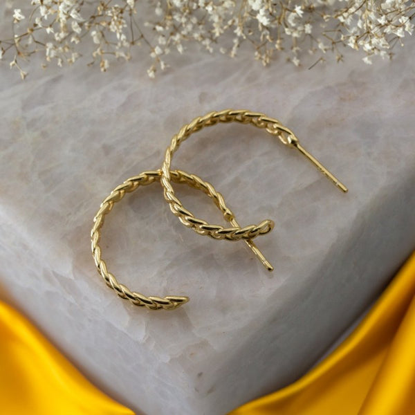 Vivian Chain Hoops // 14kt Gold Vermeil