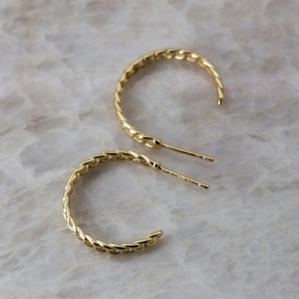 Vivian Chain Hoops // 14kt Gold Vermeil