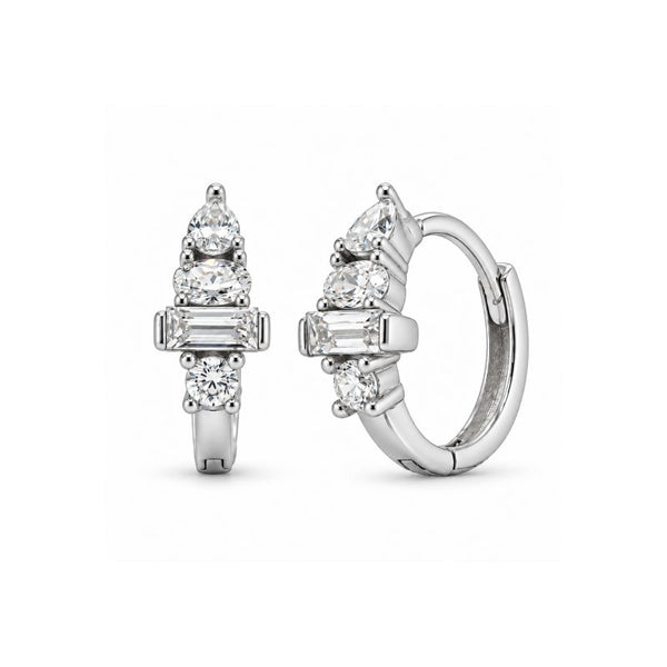 Cece Huggies // Rhodium Plated + CZ