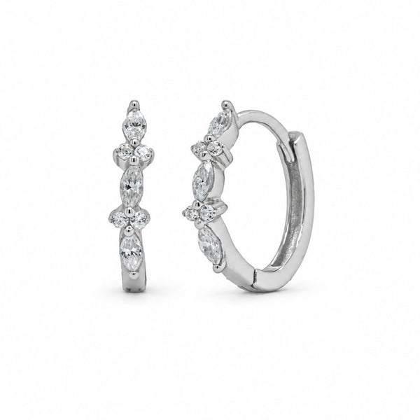 Amy Huggies // Rhodium Plated + CZ