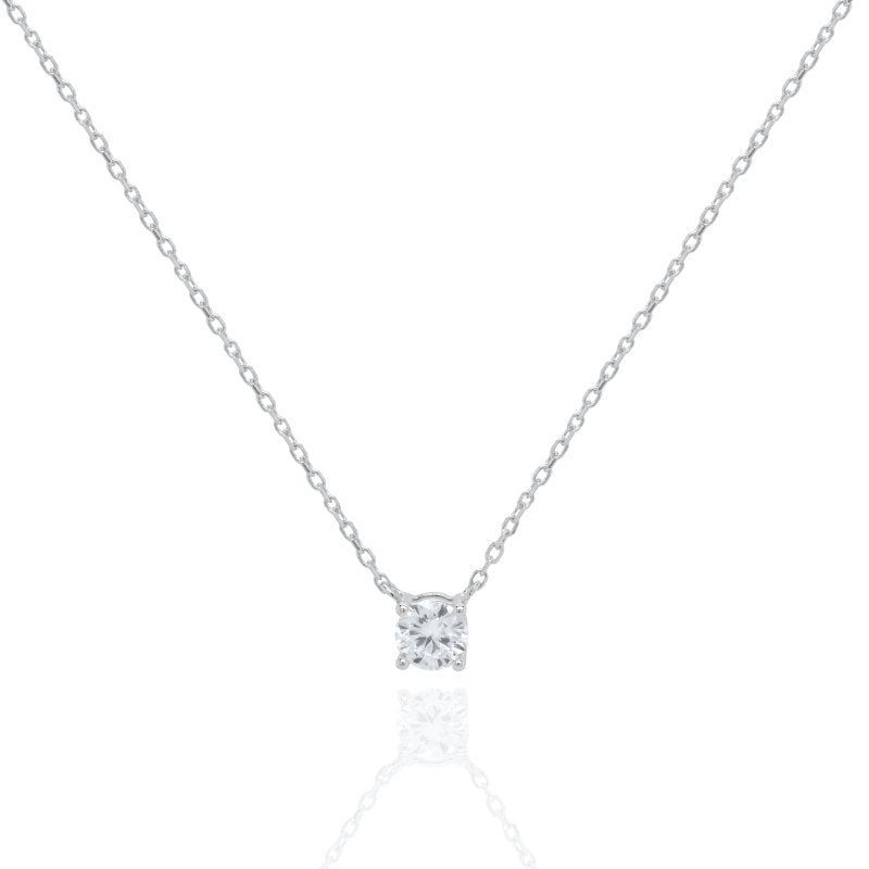Diamond necklace on a white background