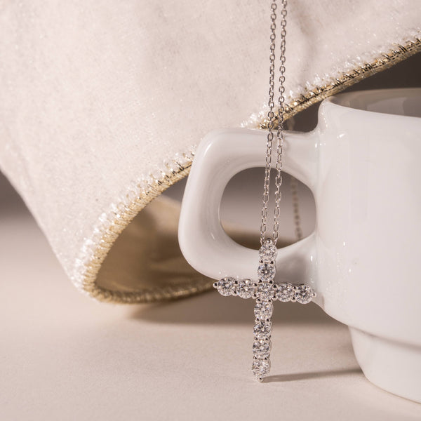 Angelica Cross Necklace // Sterling Silver + 1ct Diamond