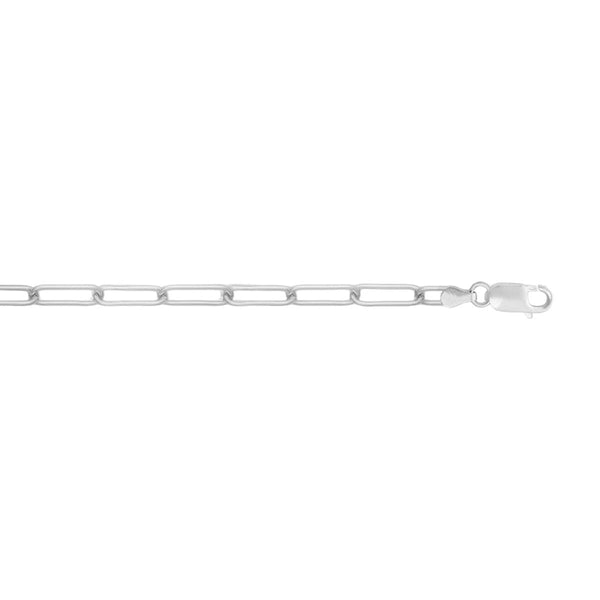 Silver chain necklace on a white background