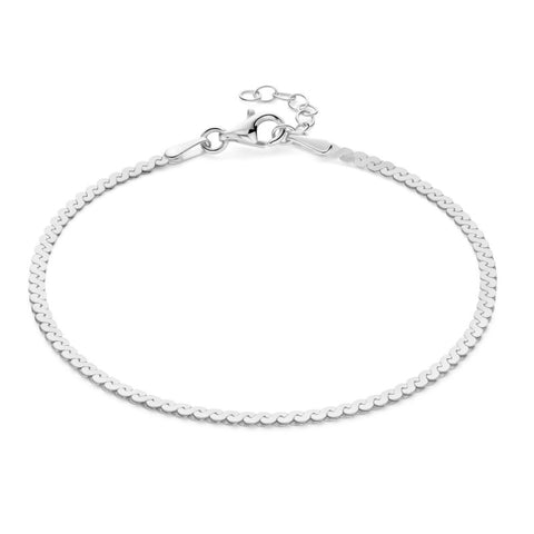 Silver bracelet on a white background