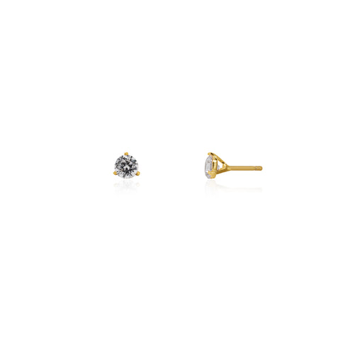 Kris Martini Stud Earrings // 14kt Gold Vermeil + CZ
