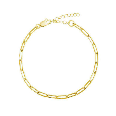 Jamie Paperclip Chain Anklet - 14K Gold Vermeil - Sisterberry & Co.