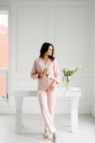 100% Turkish Cotton Pajama Set - Soft Rose - Sisterberry & Co.