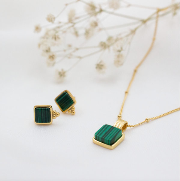 Nina Stud Earrings & Necklace // 14k Gold Vermeil