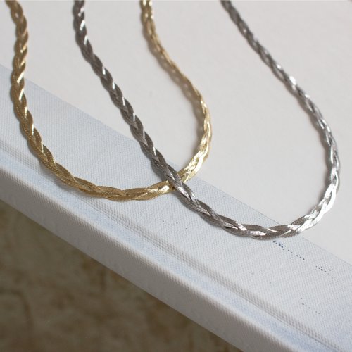 Claude Braided Herringbone Necklace // Italian Sterling Silver