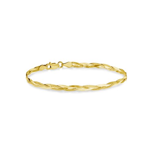 Italian Gold Leaf Cutout Bracelet in 14K Gold - 7.25